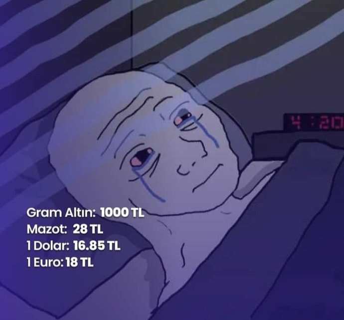 Gram altın 1000₺, mazot 28₺, dolar 17₺ oldu. Kimse dur demeyecek mi bu duruma, ne zamana kadar devam edecek böyle 😣?