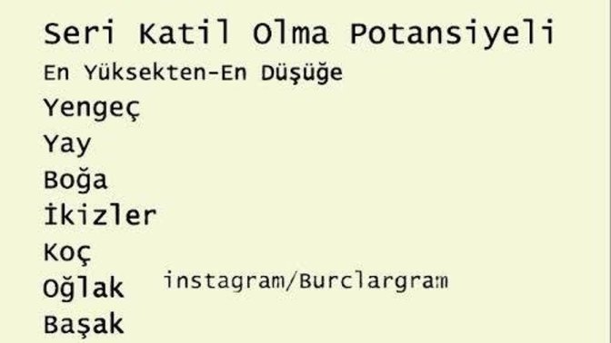 Seri katil olma sıralamasıymışmışmışşş?