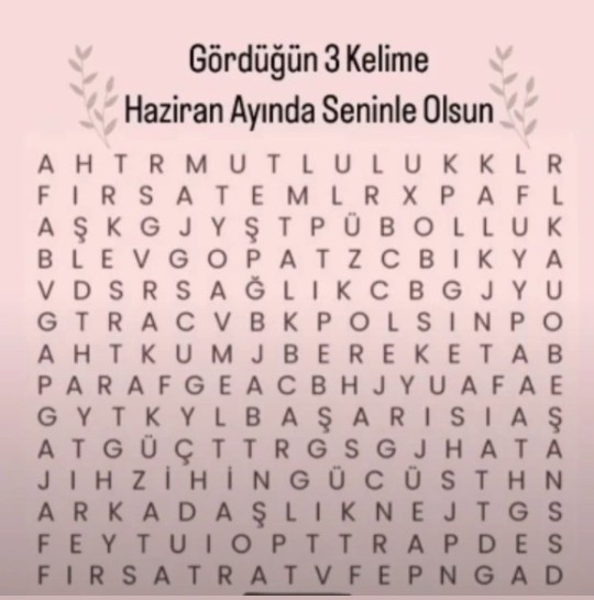 Gördüğün 3 kelime Haziran ayında senin olsa neyin olurdu?