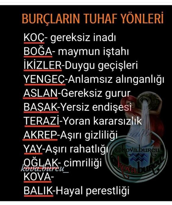 Burçların tuhaf yönleri nedir?