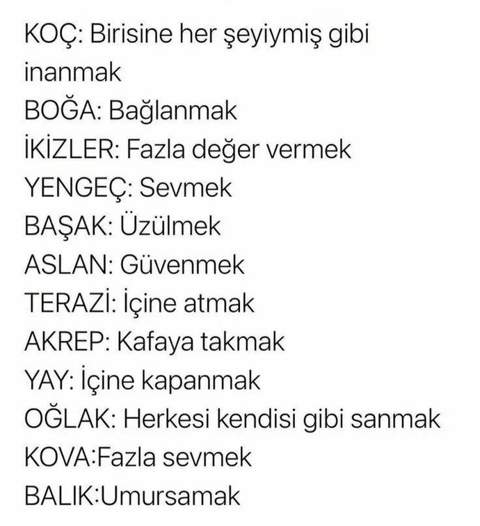 Burcuna göre yaptığın hatalar?