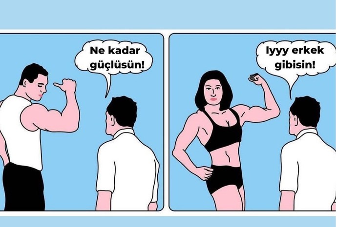 Kaslı kadın erkek gibi midir?