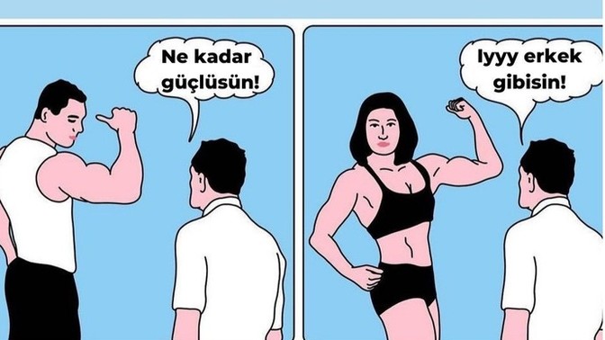 Kaslı kadın erkek gibi midir?