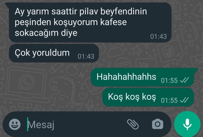 En son wp konuşmanızı paylaşır mısınız?