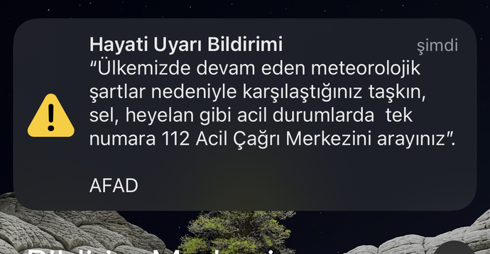 “Afad” acil mesajı kimseye geldi mi?