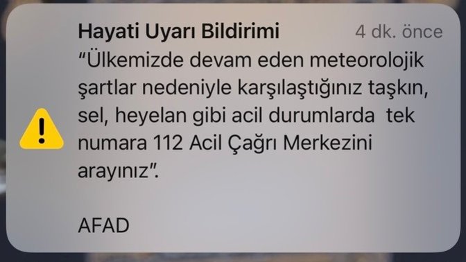 Siz de AFAD'tan bu uyarıyı aldınız mı?