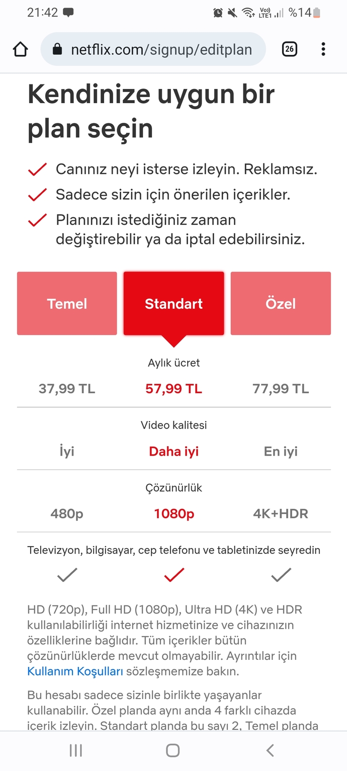 Hangi Netflix planını kullanıyorsunuz?