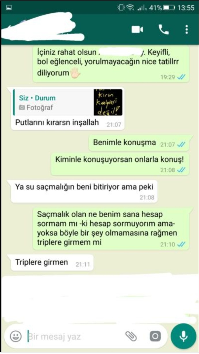 Bu sitede ciddi anlamda konuştuğunuz birisinin sizden gizli başkasıyla da konuştuğunu öğrenseniz tepkiniz ne olur?