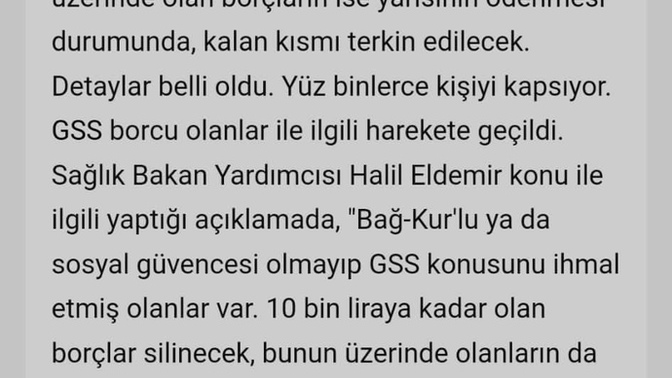 GSS 14 bin TL borç, 4 bin peşin ödersem 10 bini silinir mi?