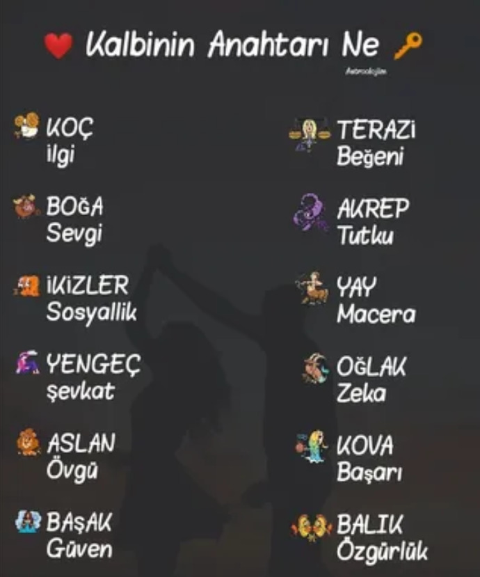 Burcuna göre kalbinin anahtarı ne🗝️?