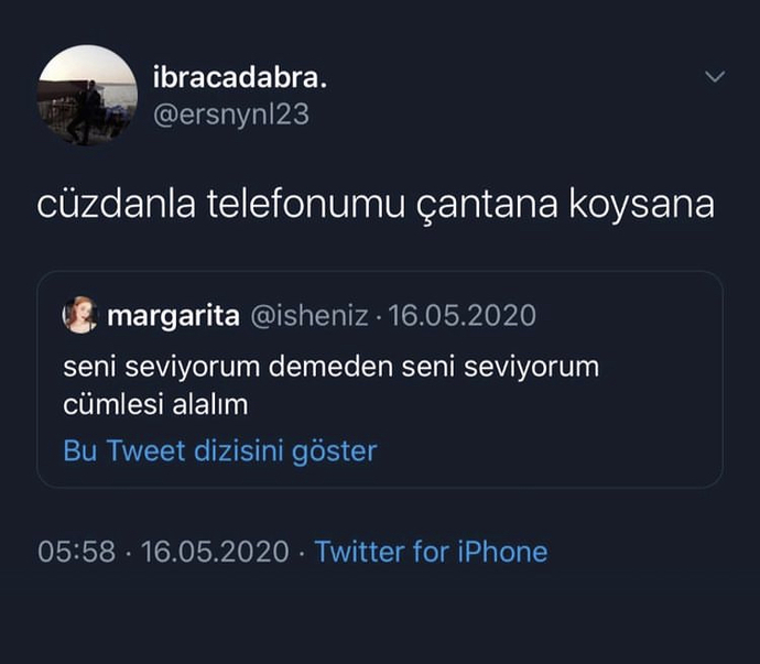 ‘Seni seviyorum’ cümlesine eşdeğer bir cümle söyler misiniz?