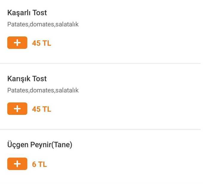 Tost sipariş edecektim, tanesi 45 TL. Tost yemek de lüks mü oldu?