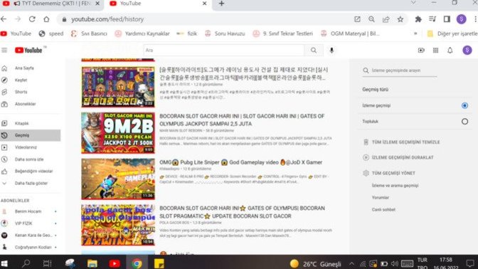 Arkadaşlar youtube izleme geçmişim neden böyle?