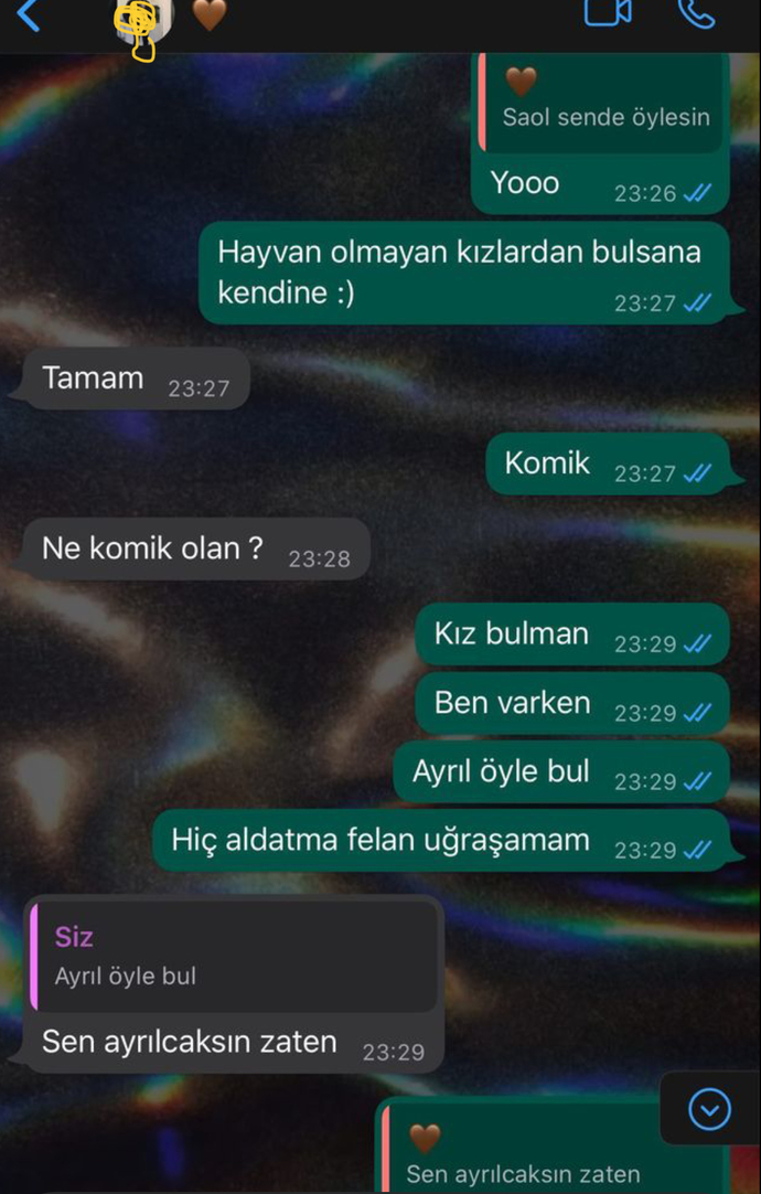 SEVGİLİMLE OLAN MESAJLARA Bİ BAKIN ALLAH AŞKINA NAPMAYA ÇALIŞIYIR?
