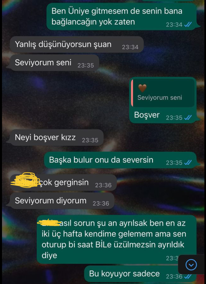 SEVGİLİMLE OLAN MESAJLARA Bİ BAKIN ALLAH AŞKINA NAPMAYA ÇALIŞIYIR?