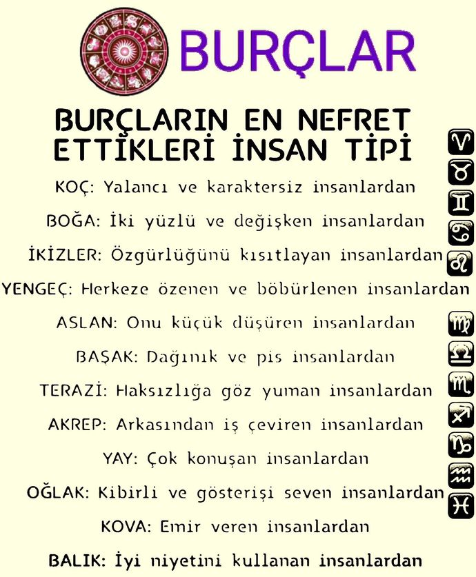 Burçların nefret ettiği insan tipi?