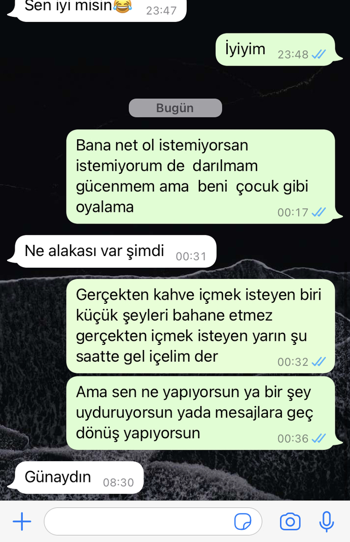 Arkadaşlar kız neden sadece günaydın dedi başka bir şey yapmadı?