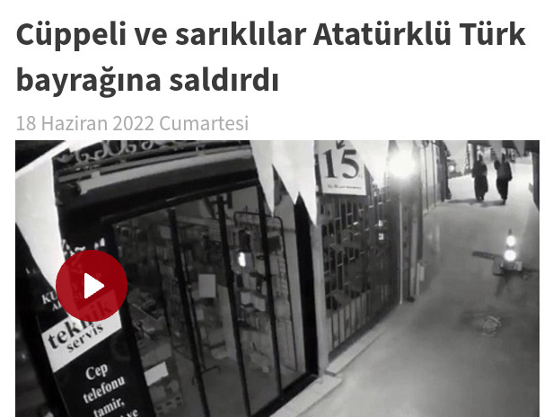 Trabzon’da sarıklı ve cüppeli iki kişi, Atatürklü Türk bayrağına saldırmış duydunuz mu?