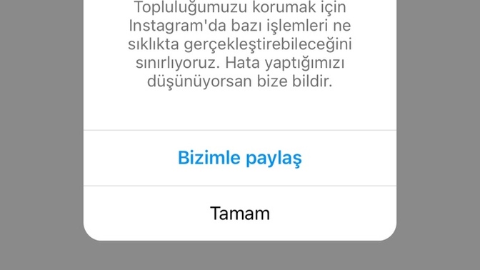 Instagram'da "Daha sonra tekrar dene" diyor, nasıl düzelecek?