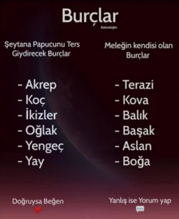 Burcuna göre melek misin, şeytan mı👼😈?