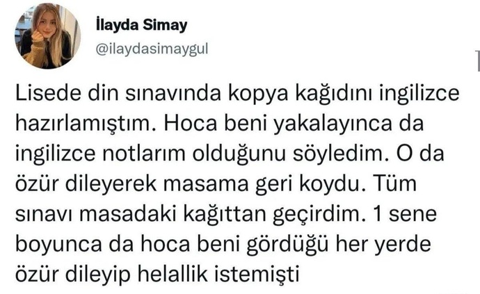 Okul hayatınızda kopya çektiniz mi hiç?