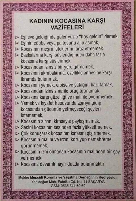 Bugün, erkeğin (kocan) için ne yaptın?
