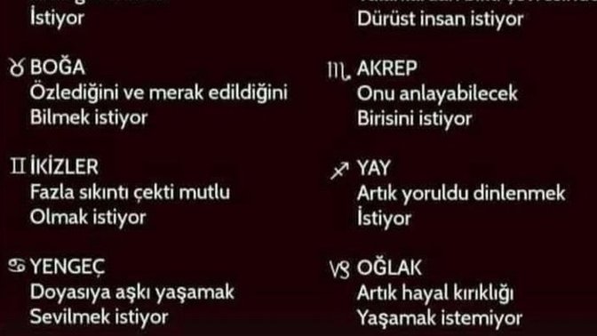 Burcuna göre ne istiyorsun?