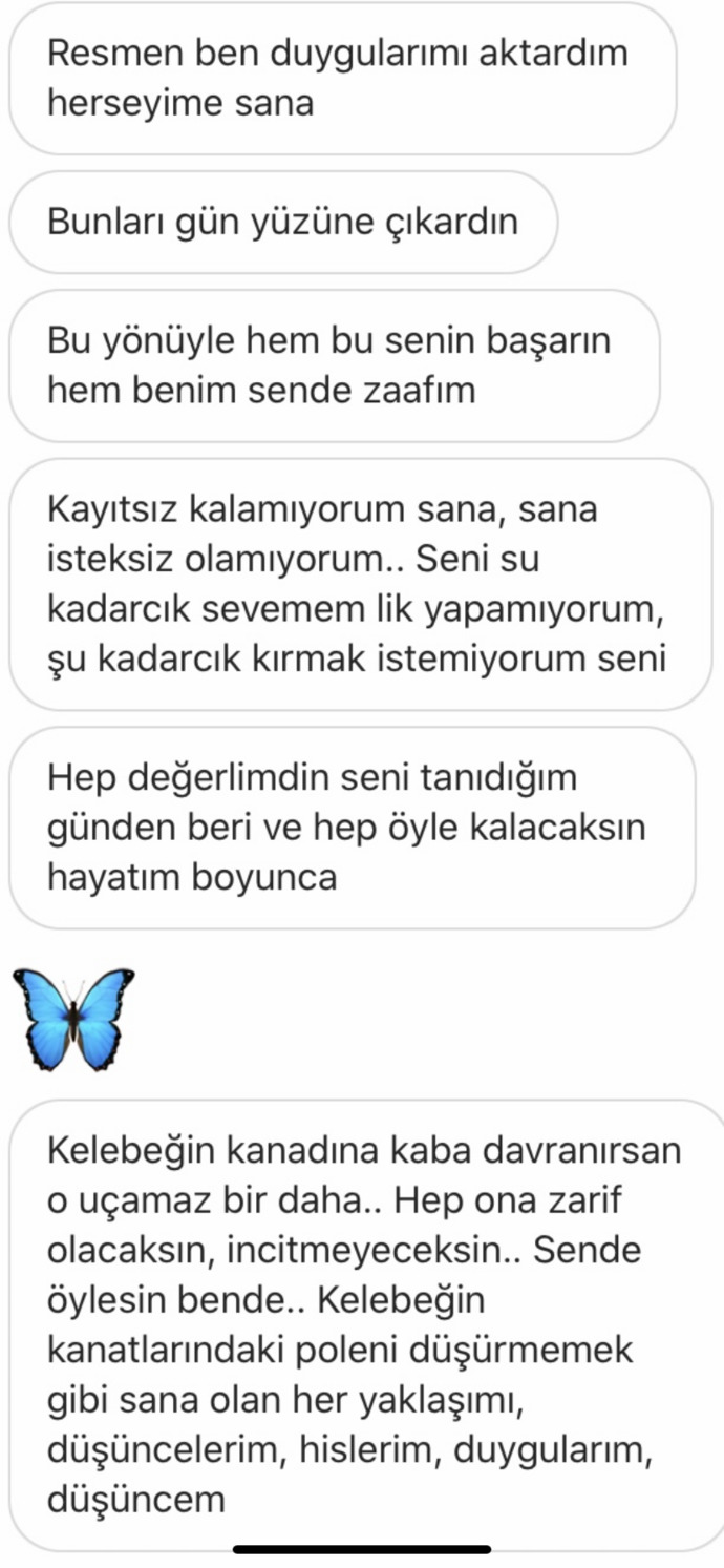 Bana bunlari diyen kisi beni terketti?