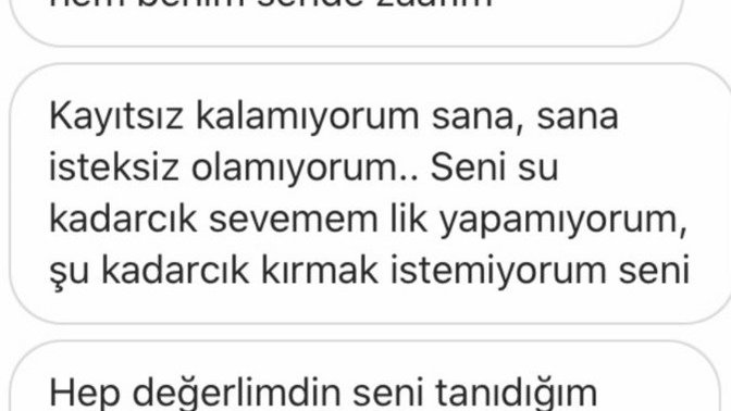 Bana bunlari diyen kisi beni terketti?