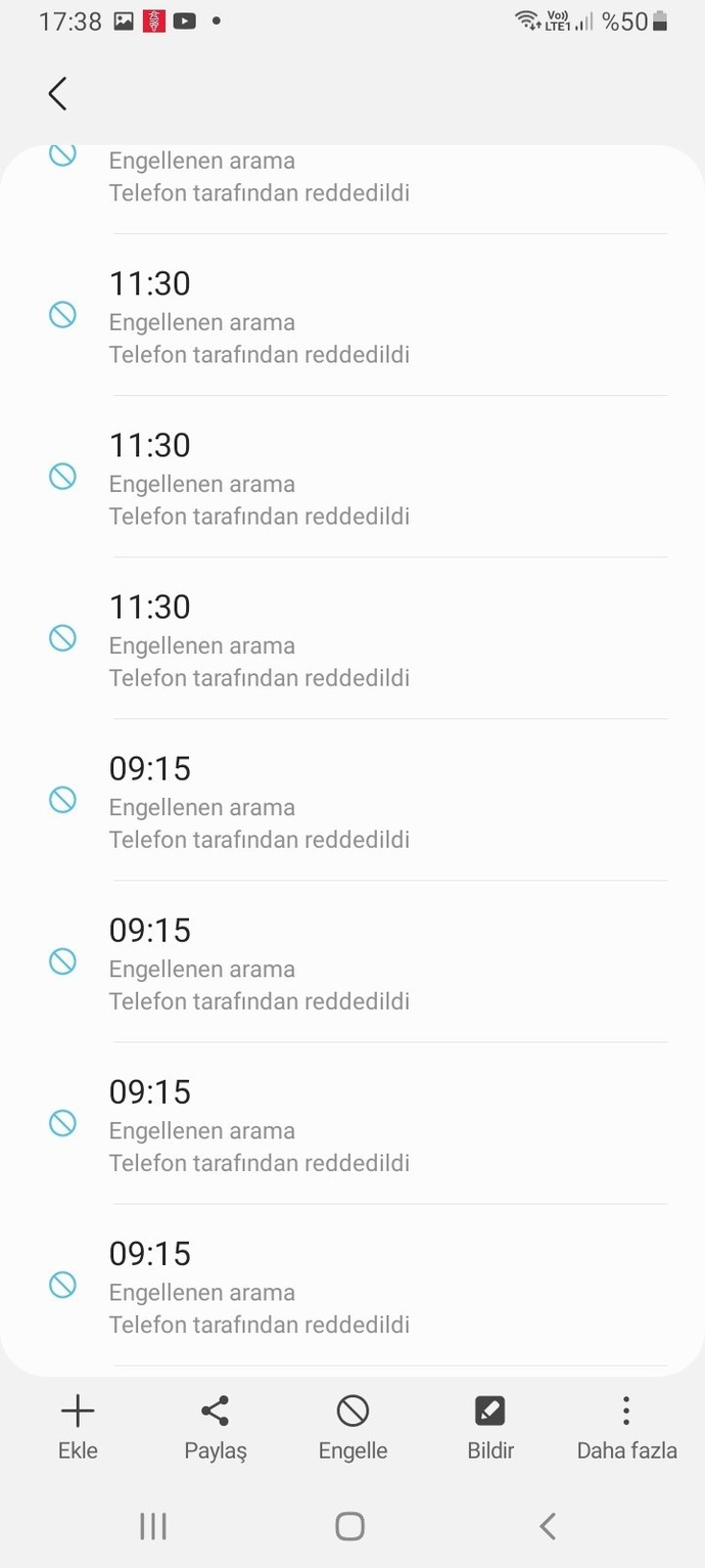 Yurt dışından gelen aramalar?