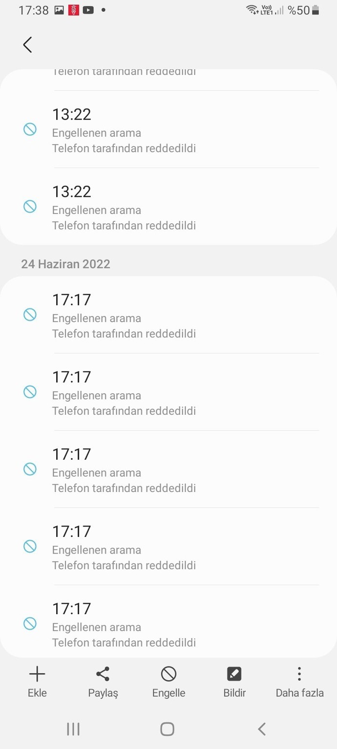 Yurt dışından gelen aramalar?