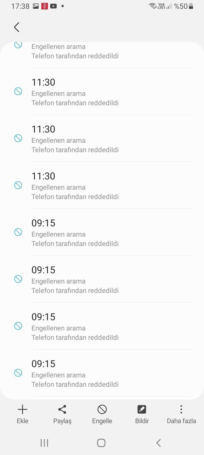 Yurt dışından gelen aramalar?