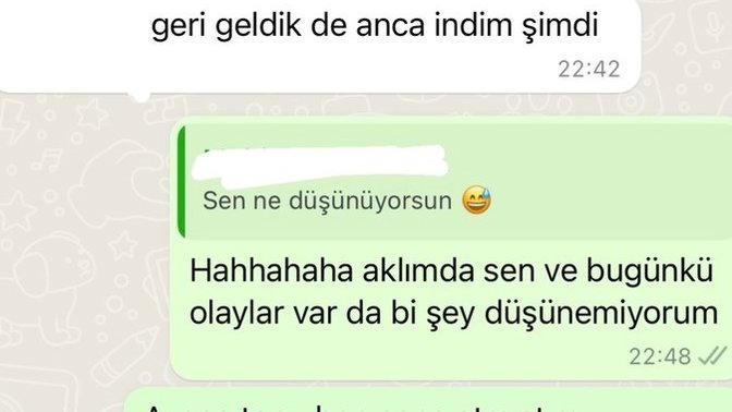 Seviştikten sonra gece ne düşünüyorsun yazdım. Aldığım cevaptan bir şey anlamadım?