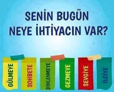 Senin neye ihtiyacın var?