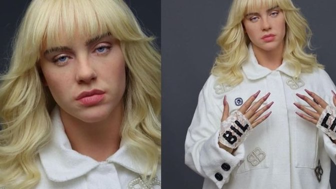 Hollywood Wax Museum, Billie Eilish balmumu heykleninin açılışını yaptı. Sizce benzemiş mi?