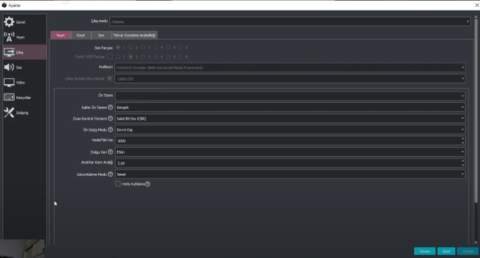 Twitch OBS ayarları nasıl olmalı?