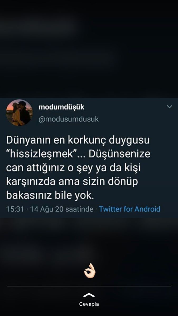 Hissizleştim ya siz?