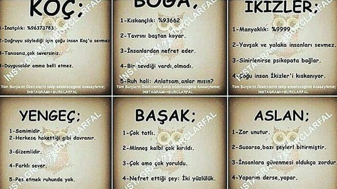 Burçların özellikleri neler?