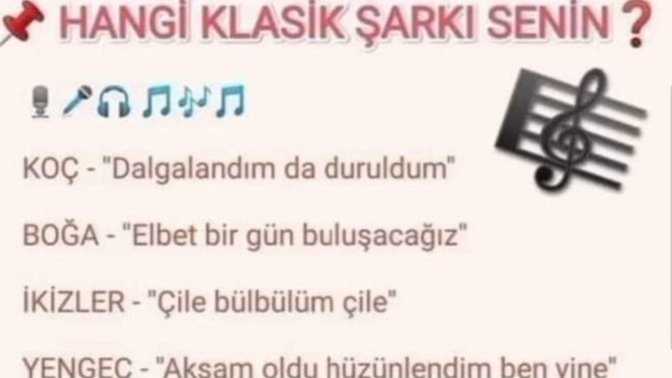 Burcuna göre hangi şarkı senin 🙄?
