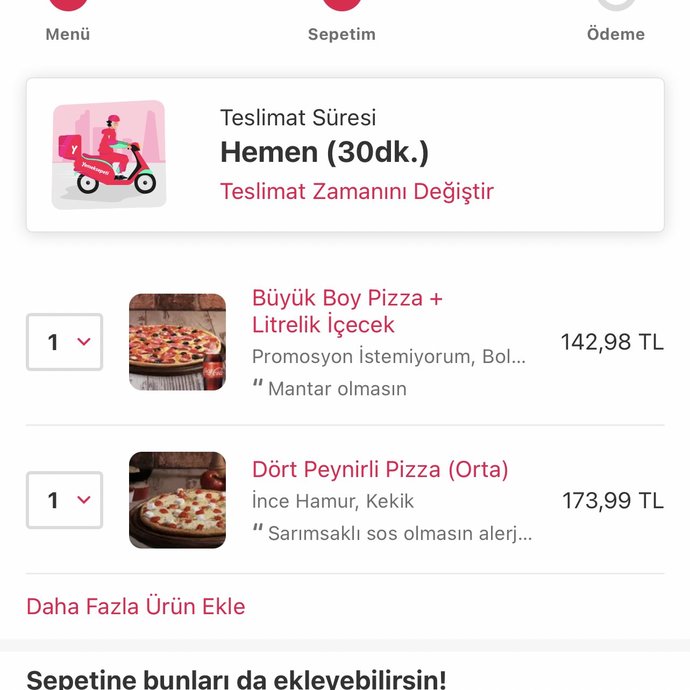 Orta boy pizza 173 TL olmuş. Bu fiyatlara pizza sipariş eden var mı cidden?