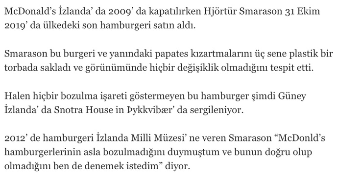 Hamburger yemek. mcdonald’s hamburgeri 10 sene sonra bile bozulmadı?