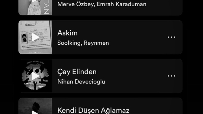 Spotify çalma listesinde hangi şarkıları dinliyorsunuz?