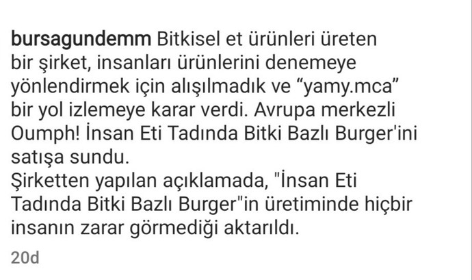 İnsan eti tadında burger denemek ister miydiniz?
