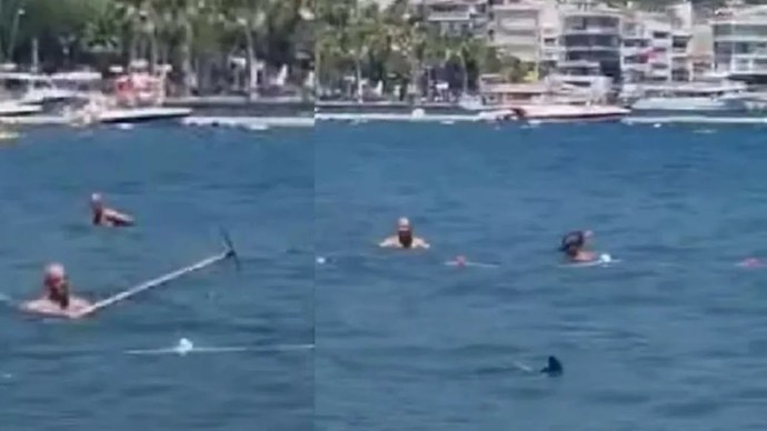 Zarganayı köpekbalığı sandı, paspasla kovalamaya çalıştı! Yurdum insanına ne söylemek istersin?