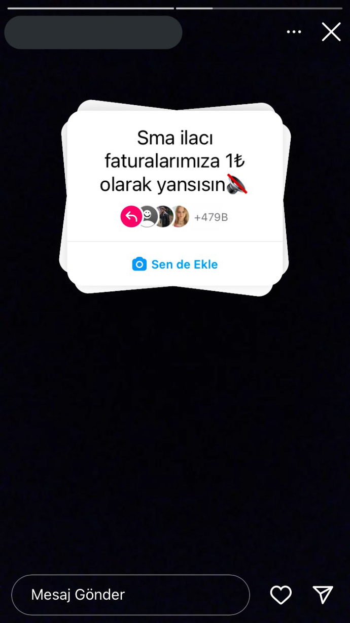 SMA ilacı faturalarımıza 1 tl olarak yansısın kampanyasına destek olur musunuz?