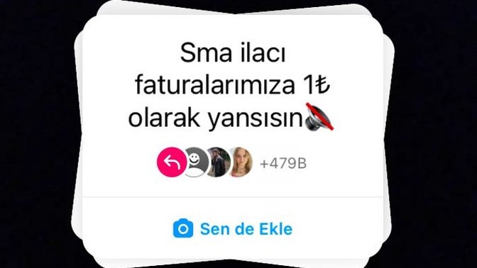 ''SMA ilacı faturalarımıza 1 tl olarak yansısın'' kampanyasına destek olur musunuz?