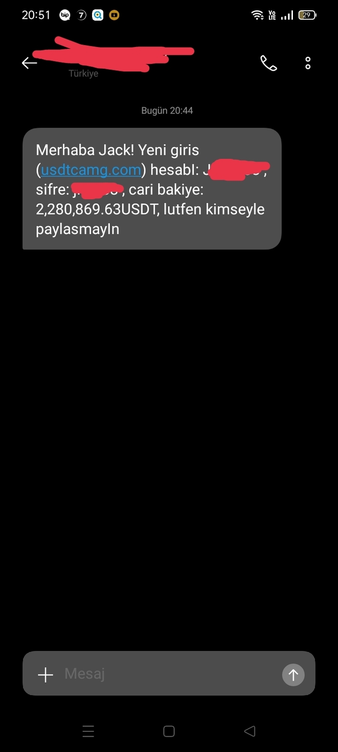 Böyle bir mesaj geldi ne olduğunu anlayan var mı?