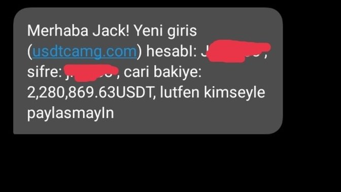 Böyle bir mesaj geldi ne olduğunu anlayan var mı?