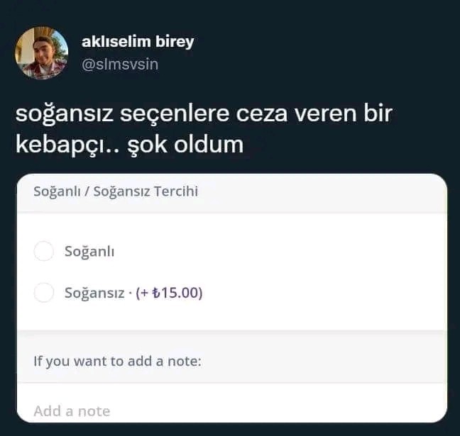 Dürüm içinde soğanlı mı soğansız mı?