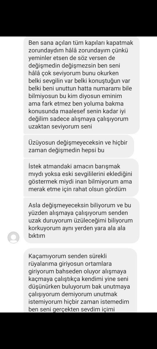 Sizce bu mesajlar çok mu ağır eski sevgilimin ahını mı aldım onu çok mu üzmüşüm hayatım kayar mı?